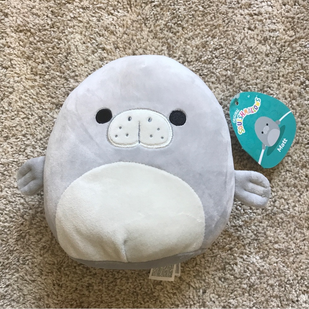 New With Tags - Squishmallows Seal or Manatee, Matt - Plush Toy